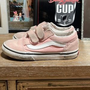 Toddler girls old skool pink/white vans size 9.5